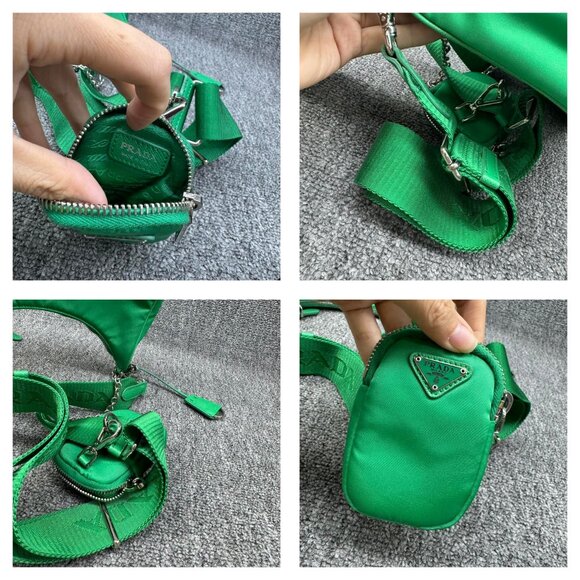 PRADA Re-edition Green W/P Nylon Shoulder Bag ccofb799-102525 - Picture 14 of 14